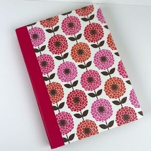 Markings by C R Gibson Pink Red Zinnia Lined Notebook Journal Acid-Free Soy Ink